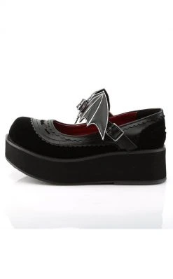 Demonia SPRITE-09 Black Vegan Leather Platform Mary Janes