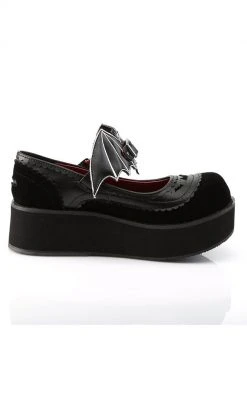 Demonia SPRITE-09 Black Vegan Leather Platform Mary Janes