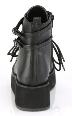 Demonia SPRITE-70 Black Vegan Leather Platform Ankle Boots Shoes