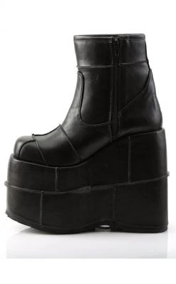 Demonia STACK-201 Black Vegan Leather Platform Boots Shoes