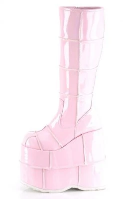 Demonia STACK-301 Baby Pink Holo Platform Boots