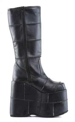 Demonia STACK-301 Black Vegan Leather Platform Boots (Au Stock)