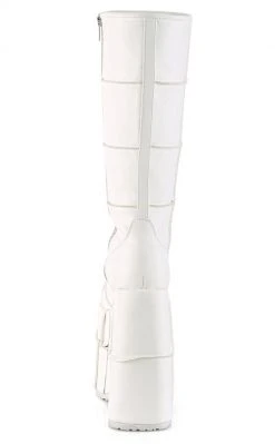 Demonia STACK-301 White Matte Platform Boots Shoes 10 Demonia STACK-301 White Matte Platform Boots Shoes