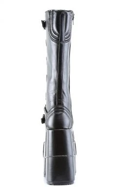 Demonia STACK-308 Black Vegan Leather Platform Boots Shoes