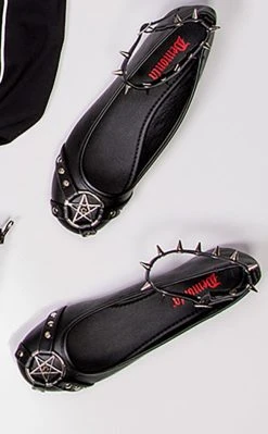 Demonia Shoes STAR-23 Black Gothic Ballet Flats