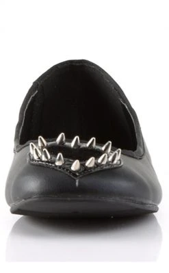Demonia Sale STAR-24 Black Studded Ballet Flats (Last Pair: Size 6)