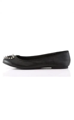 Demonia Sale STAR-24 Black Studded Ballet Flats (Last Pair: Size 6)