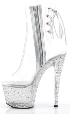 Pleaser Pole Shoes STARDANCE-1018C-7 Clr/Clr-Slv Multi RS Ankle Boots