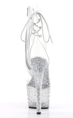 Pleaser Pole Shoes STARDANCE-1018C-7 Clr/Clr-Slv Multi RS Ankle Boots