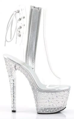 Pleaser Pole Shoes STARDANCE-1018C-7 Clr/Clr-Slv Multi RS Ankle Boots