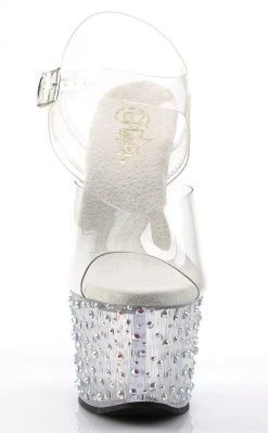 Pleaser STARDANCE-708 Clr/Clr-Slv Multi RS Heels Pole Shoes