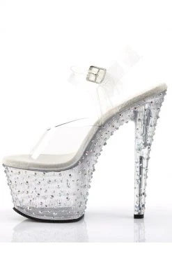 Pleaser STARDANCE-708 Clr/Clr-Slv Multi RS Heels Pole Shoes