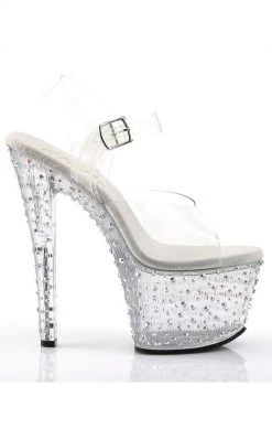 Pleaser STARDANCE-708 Clr/Clr-Slv Multi RS Heels Pole Shoes