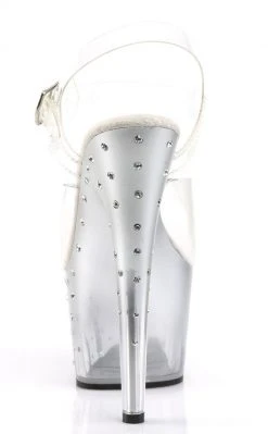 Pleaser STARDUST-708T Clr/Slv-Clr Heels