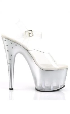 Pleaser STARDUST-708T Clr/Slv-Clr Heels