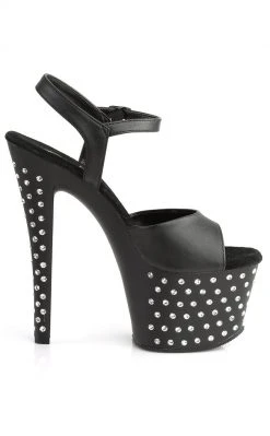 Pleaser STARDUST-709 Black / Black Matte Heels
