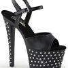 Pleaser STARDUST-709 Black / Black Matte Heels