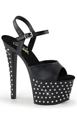 Pleaser STARDUST-709 Black / Black Matte Heels