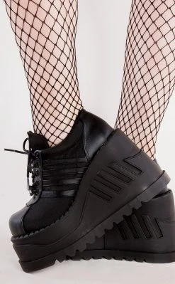 Demonia STOMP-08 Black Vegan Leather Platform Sneakers Shoes 8 Demonia STOMP-08 Black Vegan Leather Platform Sneakers Shoes