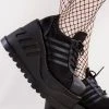 Demonia STOMP-08 Black Vegan Leather Platform Sneakers Shoes