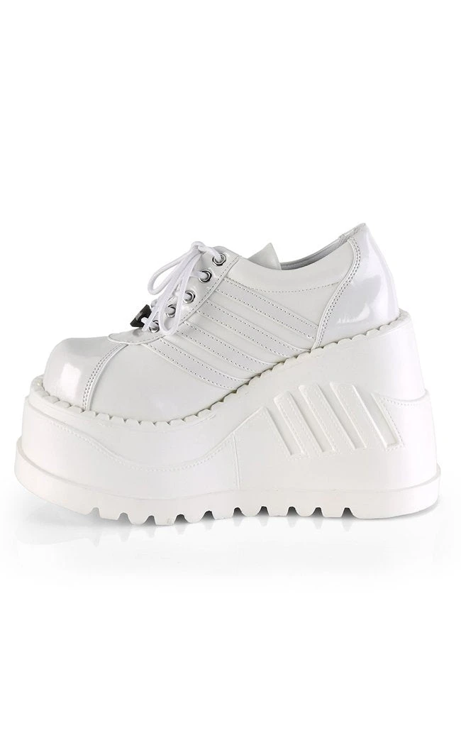 Demonia STOMP-08 White Vegan Leather Platform Sneakers 5 Demonia STOMP-08 White Vegan Leather Platform Sneakers