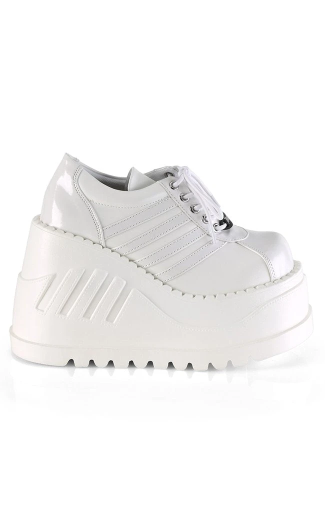 Demonia STOMP-08 White Vegan Leather Platform Sneakers 6 Demonia STOMP-08 White Vegan Leather Platform Sneakers