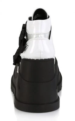 Demonia Shoes STOMP-15 White Holographic Platform Sneakers