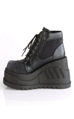 Demonia STOMP-18 Black Vegan Leather Platform Ankle Boots Shoes 9 Demonia STOMP-18 Black Vegan Leather Platform Ankle Boots Shoes