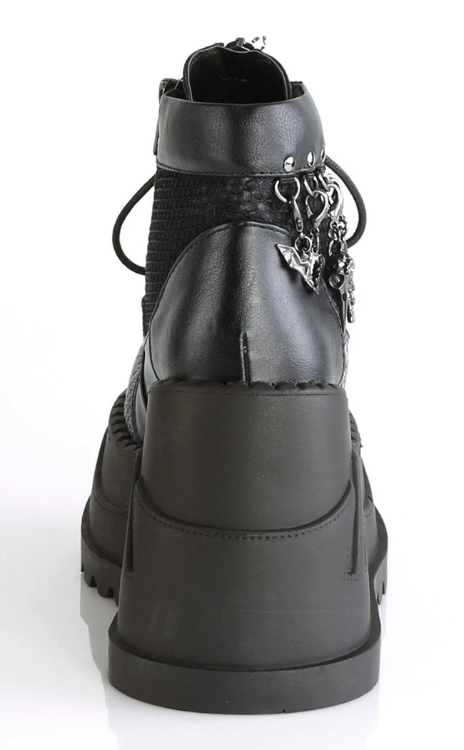 Demonia STOMP-18 Black Vegan Leather Platform Ankle Boots Shoes 6 Demonia STOMP-18 Black Vegan Leather Platform Ankle Boots Shoes