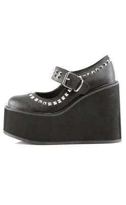 Demonia SWING-03 Black Vegan Leather Platform Mary Janes