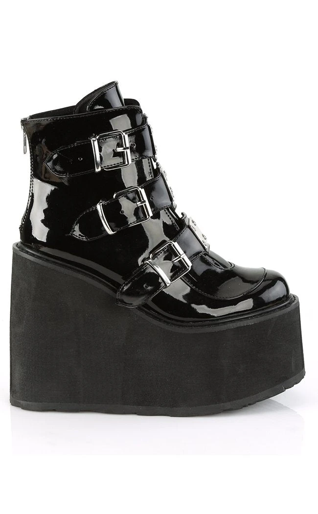 Demonia SWING-105 Black Patent Platform Ankle Boots 7 Demonia SWING-105 Black Patent Platform Ankle Boots
