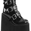 Demonia SWING-105 Black Patent Platform Ankle Boots 2 Demonia SWING-105 Black Patent Platform Ankle Boots