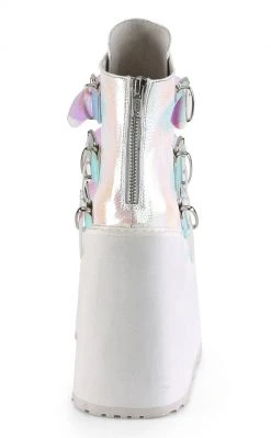 Demonia SWING-105 Pearl Iridescent Platform Ankle Boots (Au Stock)