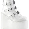 Demonia SWING-105 White Vegan Leather Platform Ankle Boots 2 Demonia SWING-105 White Vegan Leather Platform Ankle Boots
