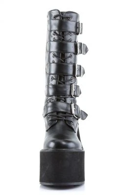 Demonia Shoes SWING-220 Black Vegan Leather Platform Knee High Boots