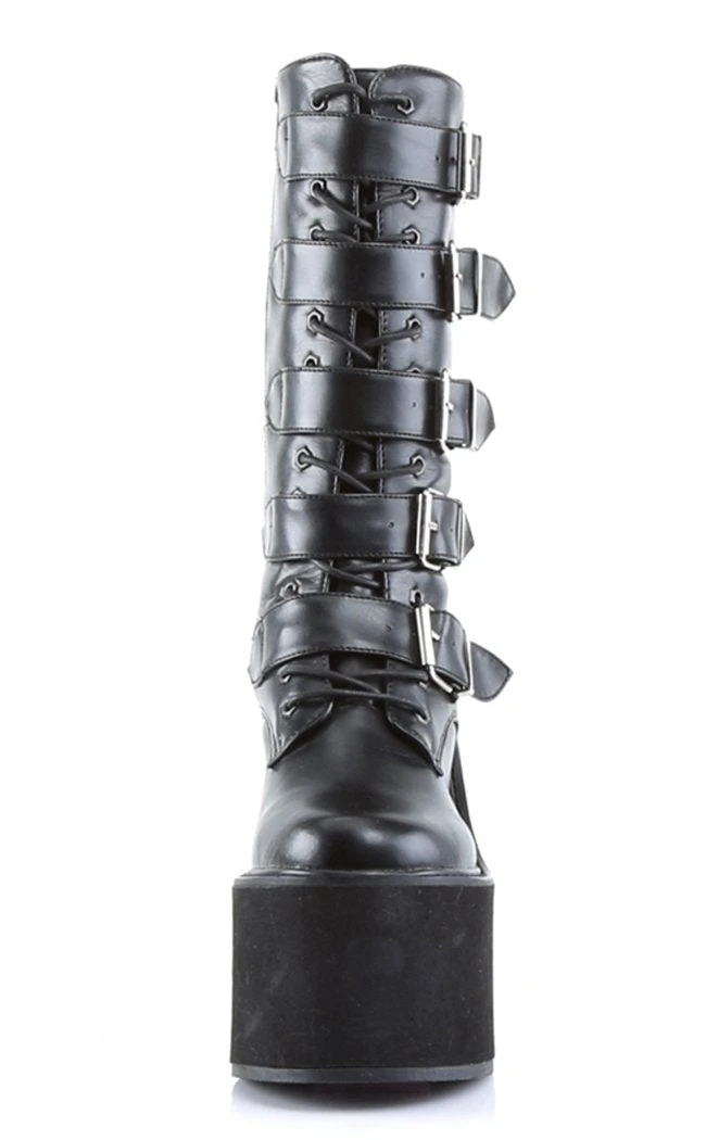 Demonia Shoes SWING-220 Black Vegan Leather Platform Knee High Boots 4 Demonia Shoes SWING-220 Black Vegan Leather Platform Knee High Boots