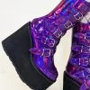 Demonia SWING-230 Purple Holographic Platform Mid-Calf Boots Shoes 1 Demonia SWING-230 Purple Holographic Platform Mid-Calf Boots Shoes