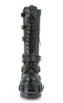 Demonia SWING-327 Black Vegan Leather Platform Knee High Boots