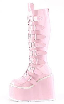 Demonia SWING-815 Baby Pink Holographic Trinity Platform Knee High Boots (Au Stock) 12 Demonia SWING-815 Baby Pink Holographic Trinity Platform Knee High Boots (Au Stock)