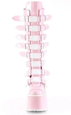 Demonia SWING-815 Baby Pink Holographic Trinity Platform Knee High Boots Shoes 11 Demonia SWING-815 Baby Pink Holographic Trinity Platform Knee High Boots Shoes