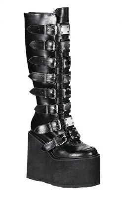 Demonia SWING-815 Black Trinity Platform Knee High Boots (Au Stock)