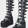 Demonia SWING-815 Black Trinity Platform Knee High Boots (Au Stock)