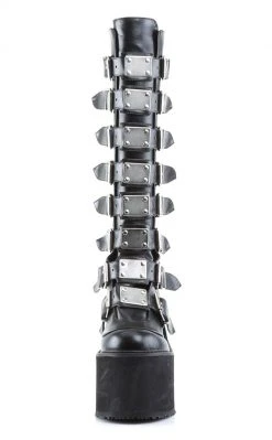 Demonia Shoes SWING-815 Black Trinity Platform Knee High Boots
