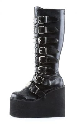 Demonia Shoes SWING-815 Black Trinity Platform Knee High Boots