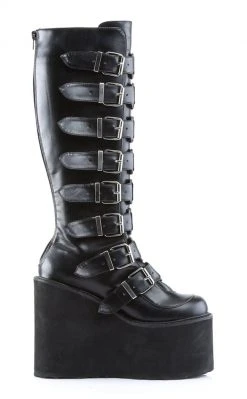 Demonia Shoes SWING-815 Black Trinity Platform Knee High Boots