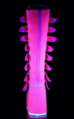 Demonia SWING-815 Pink Glitter Trinity Platform Knee High Boots Shoes