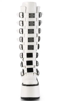 Demonia SWING-815 White Trinity Platform Knee High Boots Shoes