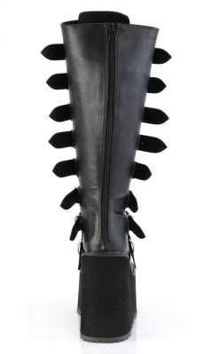 Demonia Plus Size SWING-815WC Black Matte Trinity Knee High Boots | Wide Calf (Au Stock)
