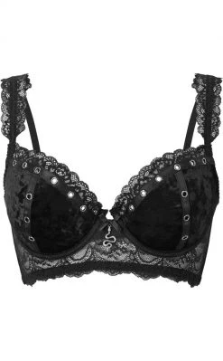 Killstar Clothing Sacred Spirits Velvet Bralet | Black