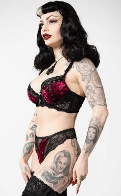 Killstar Clothing Sacred Spirits Velvet Bralet | Blood